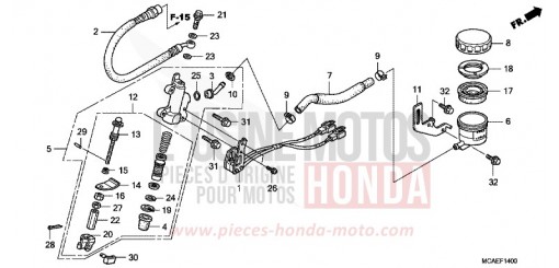 MAÎTRE-CYLINDRE DE FREIN ARRIÈRE GL1800G de 2016